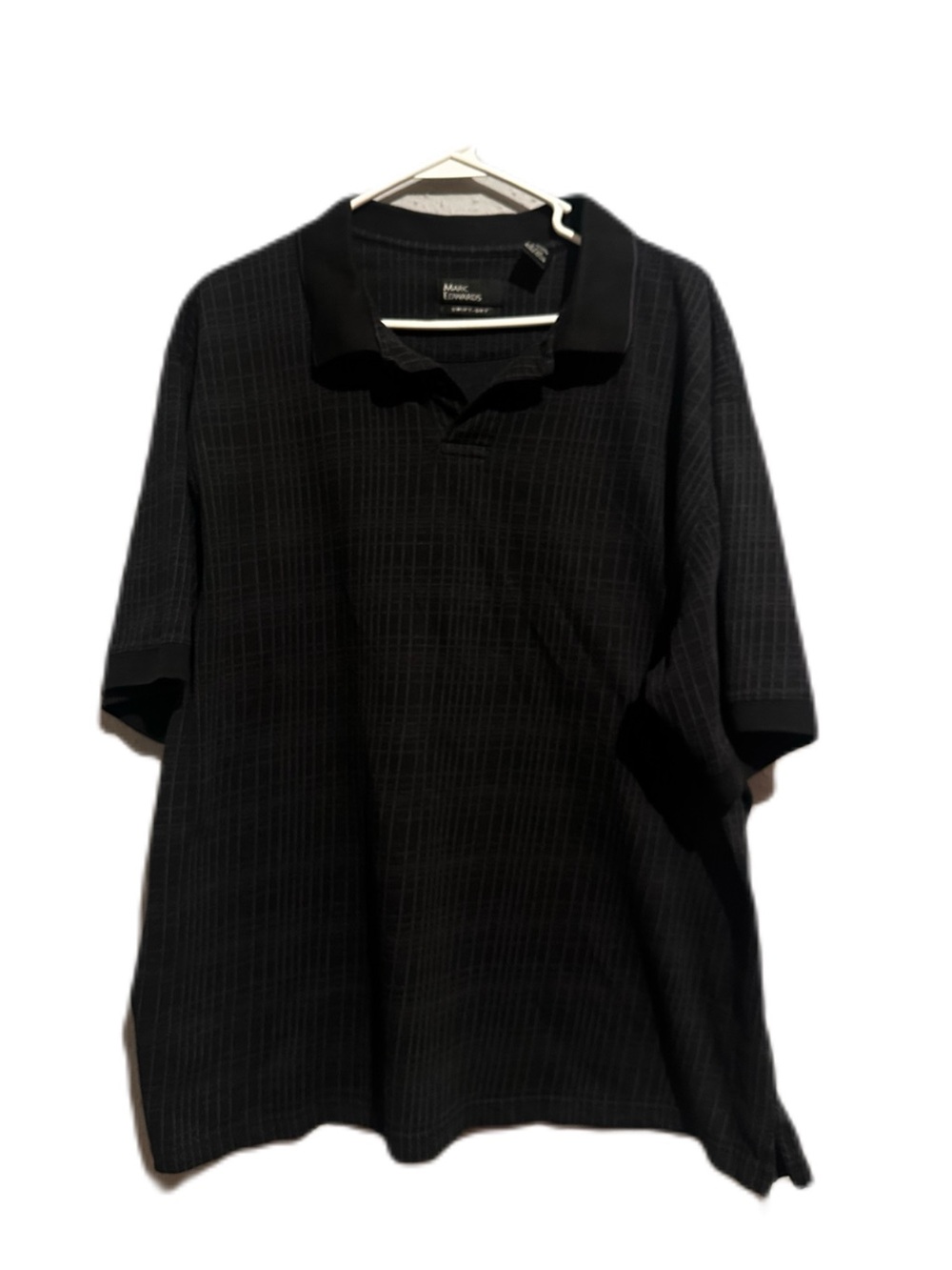 Van Heusen Black Textured Short-Sleeve Polo